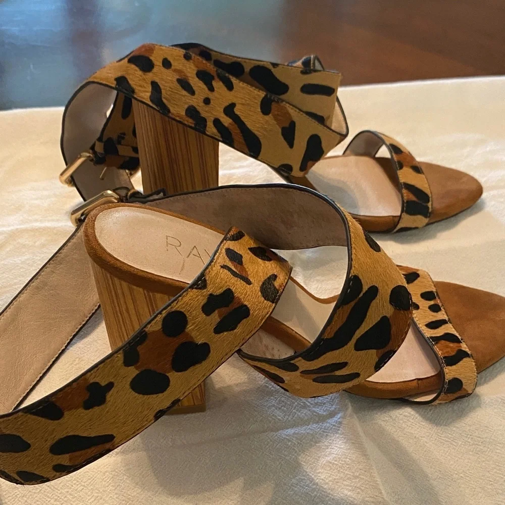 RAYE Leopard Print Block Heel Sandals - Picture 2 of 6